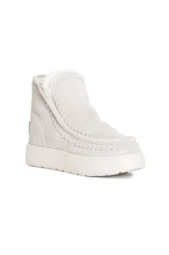 tronchetto da donna in pelle scamosciata ghiaccio