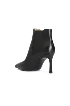 tronchetto da donna in pelle due elastici nero