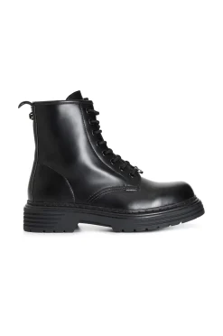 tronchetto da donna in similpelle spazzolato nero