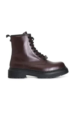 tronchetto da donna in similpelle spazzolato bordeaux