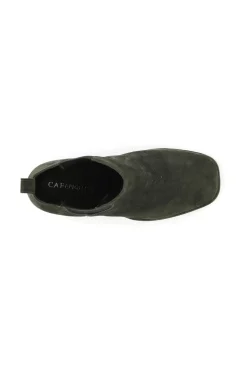 tronchetto donna in pelle scamosciata con fibbia verde