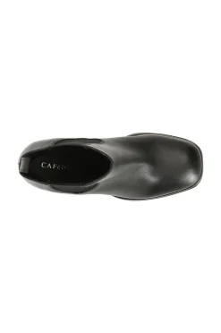 tronchetto donna in pelle con elastico nero