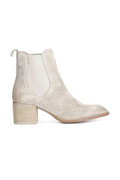 tronchetto donna in pelle scamosciata con elastici taupe