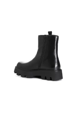 tronchetto donna in pelle nero