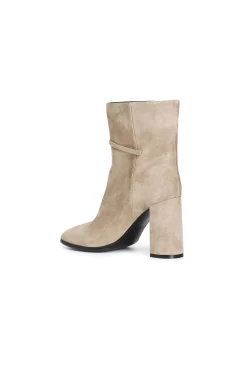 tronchetto in camoscio con cinturino beige