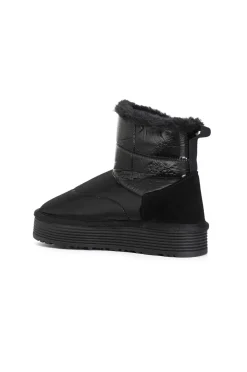 tronchetto in nylon con nastro logo strass nero