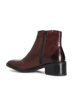 tronchetto in pelle con cerniera bordeaux