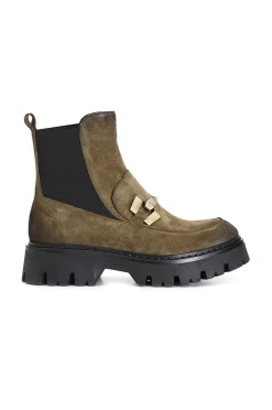 tronchetto in pelle scamosciata con elastico e morsetto bosco