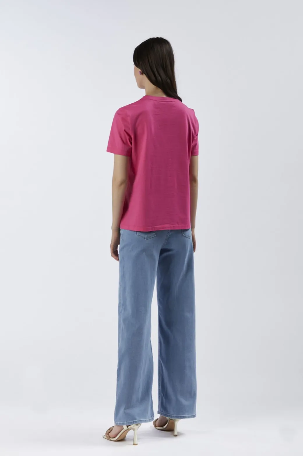 t-shirt a maniche corte "be a flower" fuxia