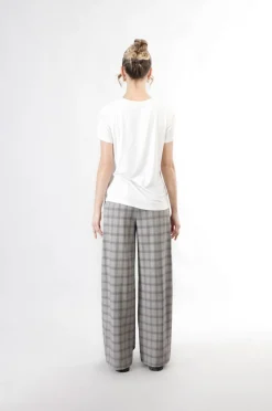 t-shirt bimateriale con stampa glitterata bianco