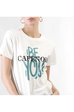 t-shirt manica corta con logo be you bianco