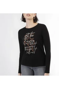 t-shirt manica lunga be noir nero