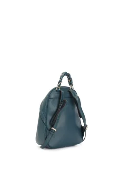 zaino con logo in rilievo e tasca con zip sul davanti verde