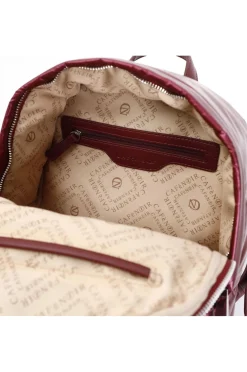 zaino in nylon con trapuntatura bordeaux