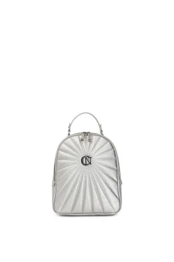 zaino trapuntato con logo in metallo canna di fucile